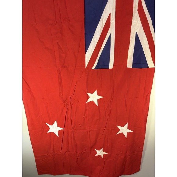 Vintage Large New Zealand Union Jack Flag Organic Textile Art Decor - Picture 3 of 4